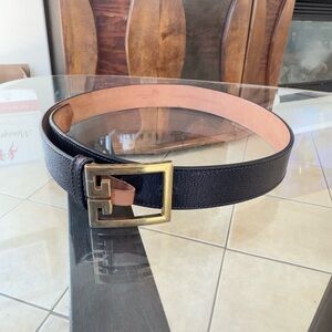 Givenchy Woman’s Black Leather Belt with Gold Buckle